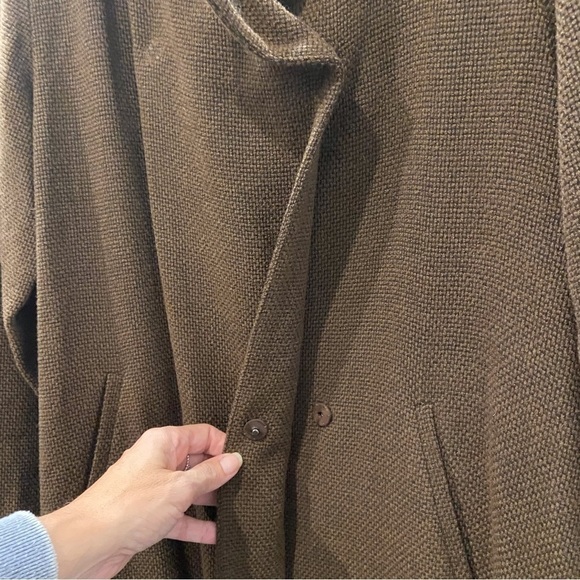 Eileen Fisher Medium Jacket Coat Cowl Neck Wool Blend Mid length Tweed - Picture 9 of 13